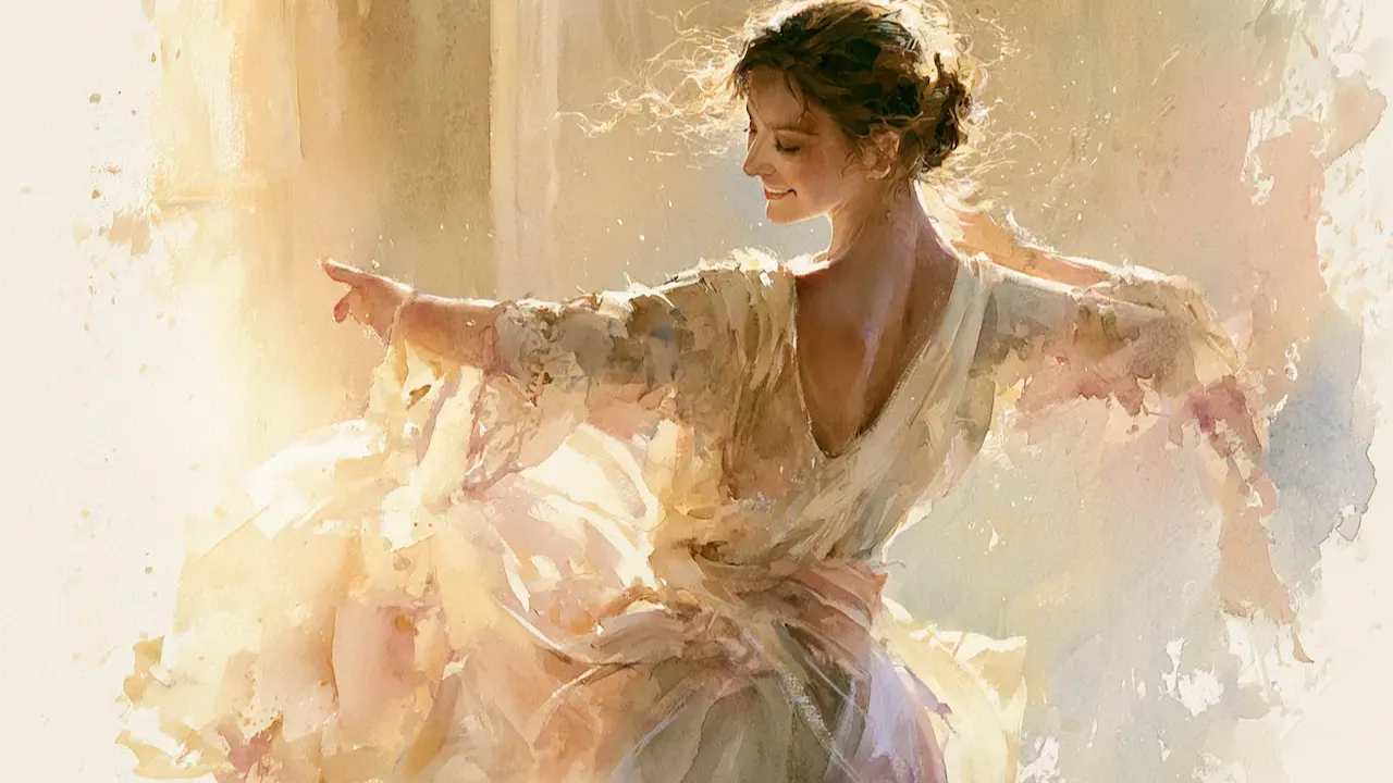 Girl dancing joyfully