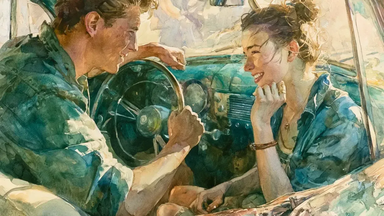 Couple in a car 