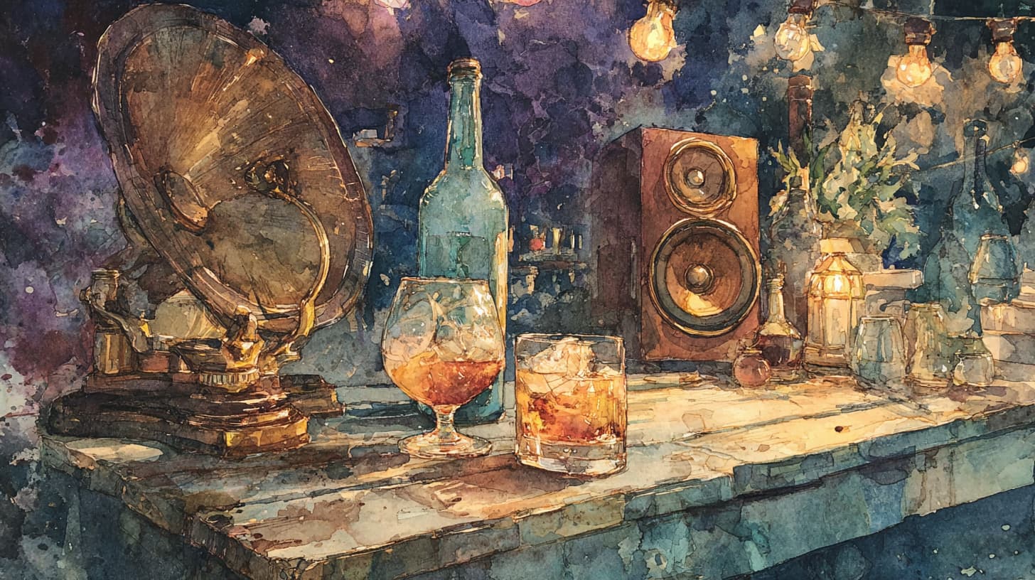 vinyl and an old fashioned, perfect
