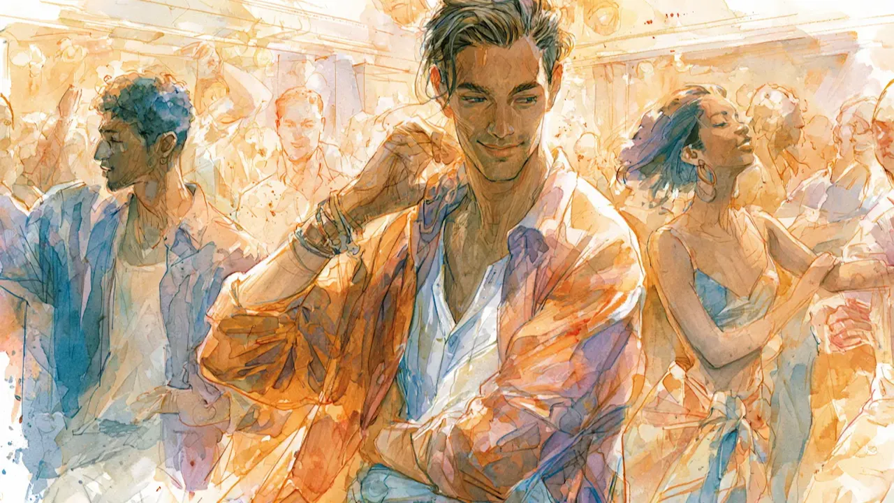 Young man at a party