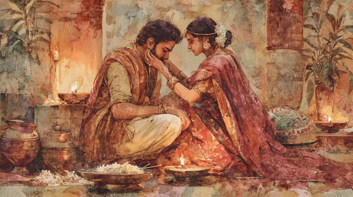 A couple reconnecting over a small ceremony every morning