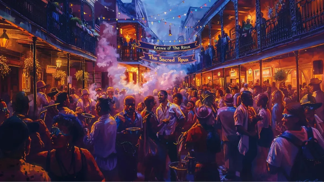a huge crowd a partiers in New Orleans