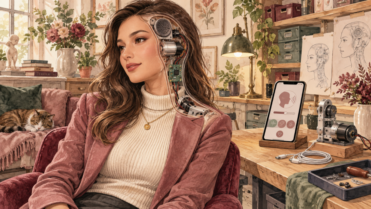 woman with clockwork brain revealed