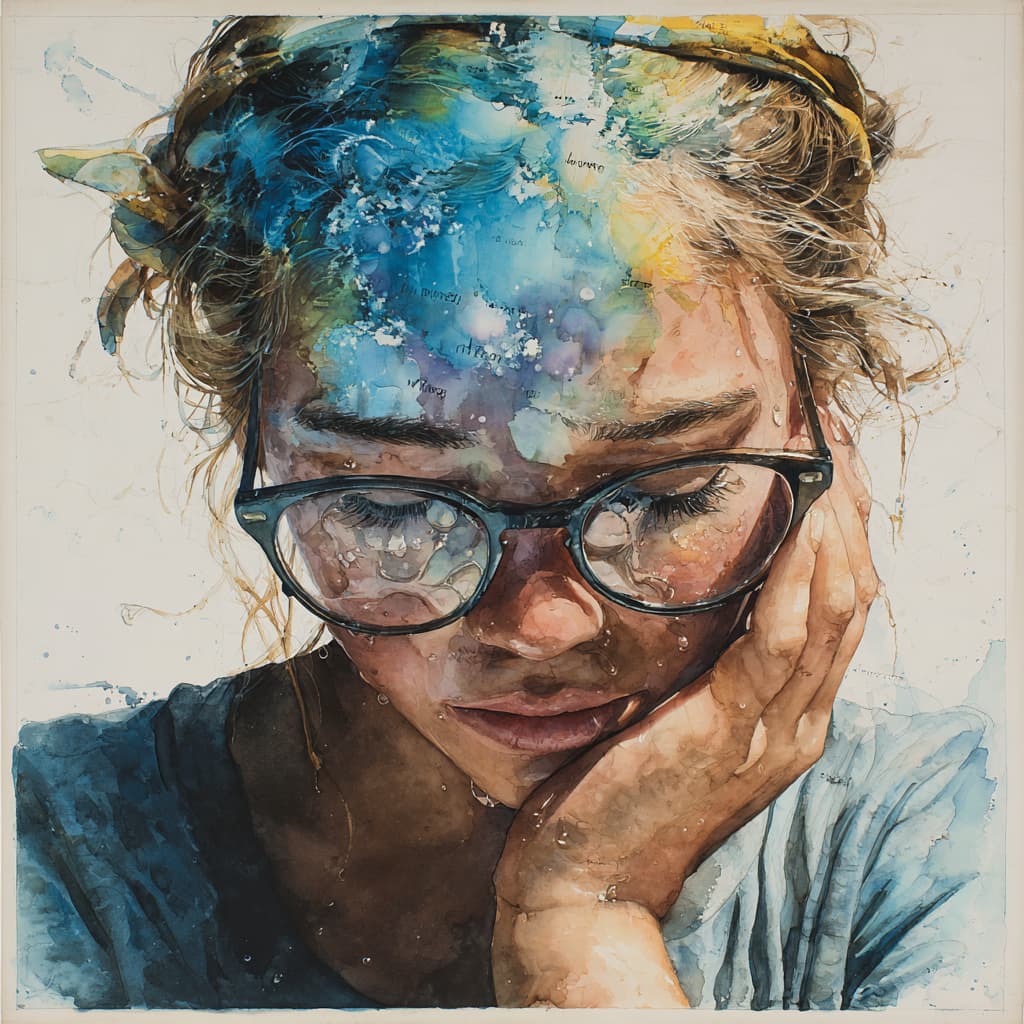 Girl struggling with her own toughts