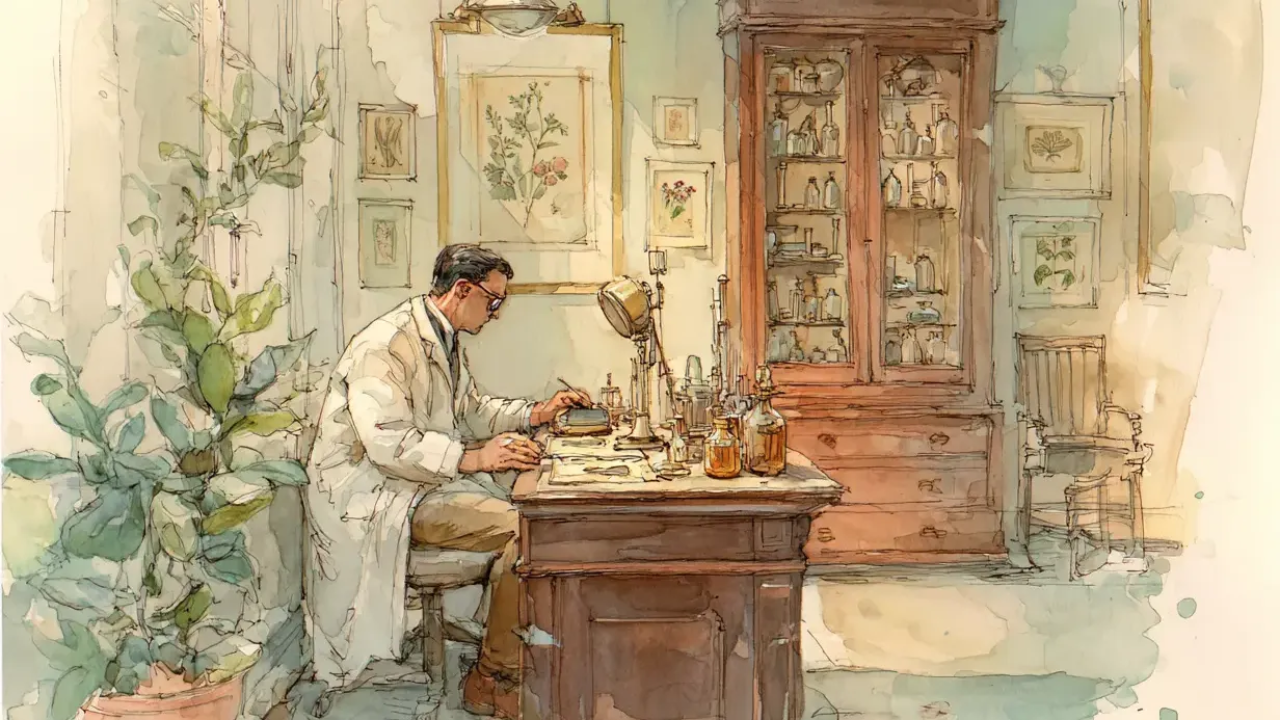 doctor at his desk