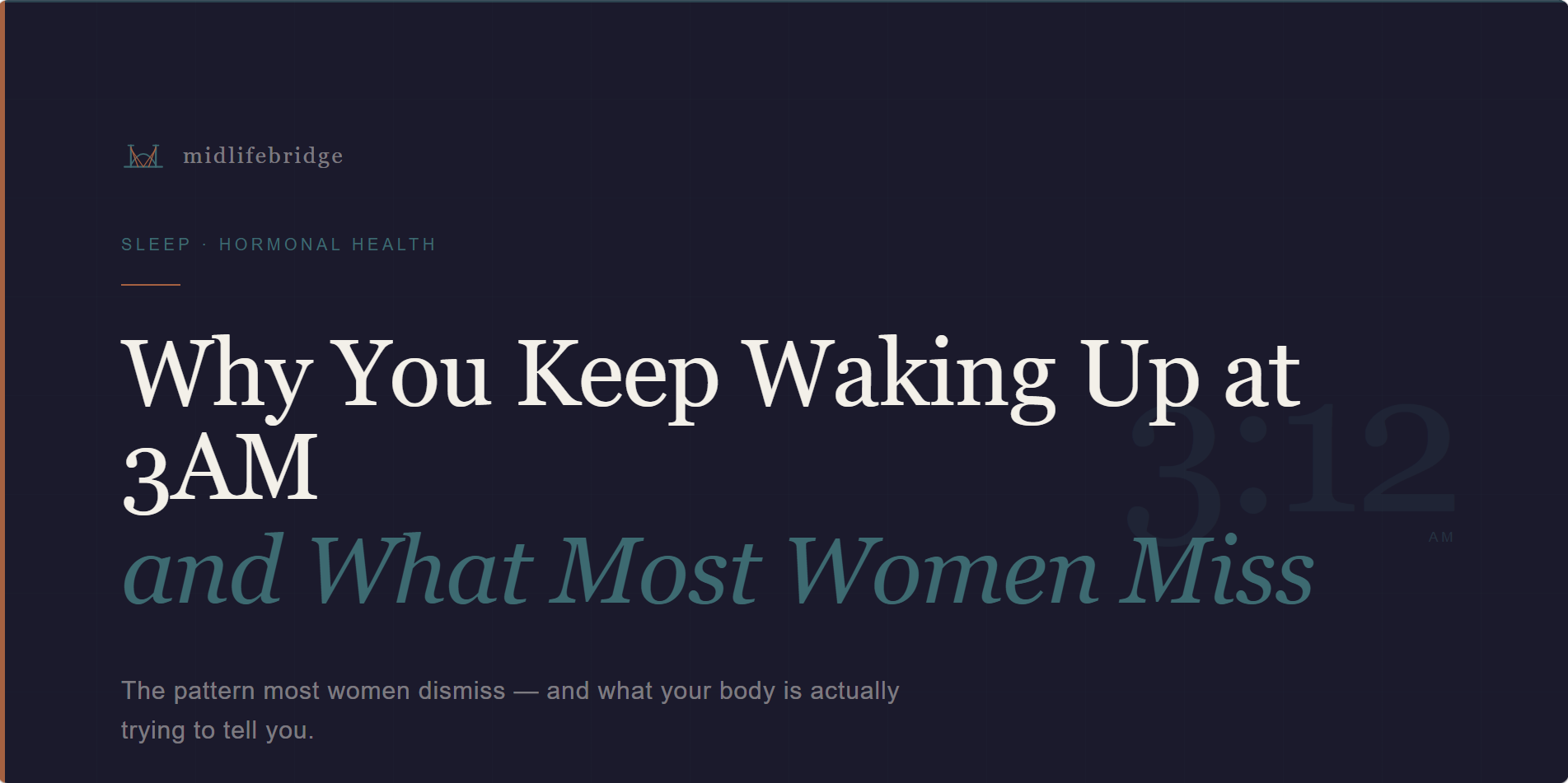 Woman awake at 3AM looking at clock, experiencing midlife sleep disruption and nighttime waking