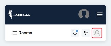 Phone: the grey person icon below the blue menu bar
