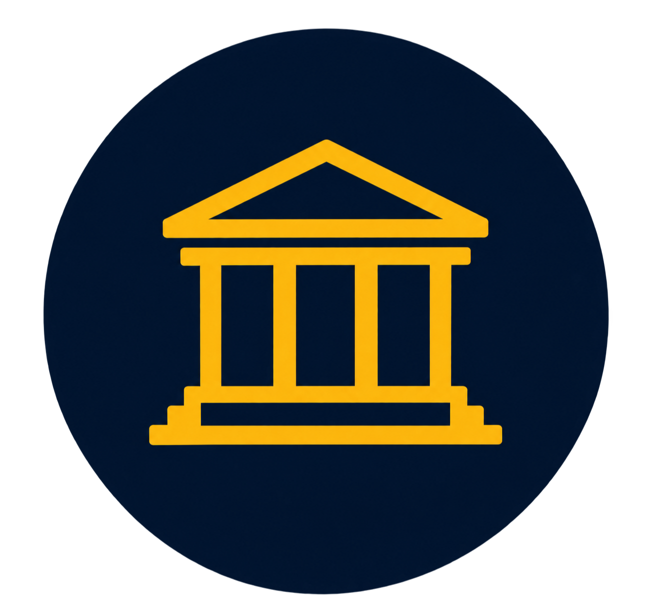 This icon, frequently used for security and warranty guarantees, shows a gold checkmark centered inside a gold shield against a dark circular background.