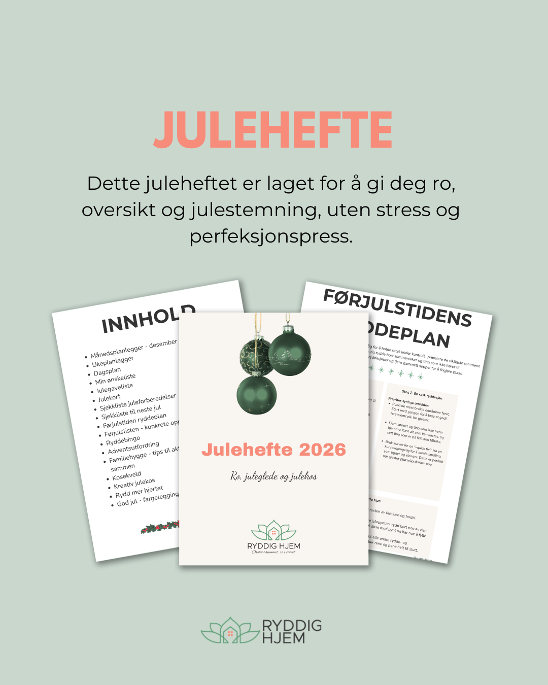 Utklipp av forsiden til heftet "30 dager til et ryddigere hjem" 