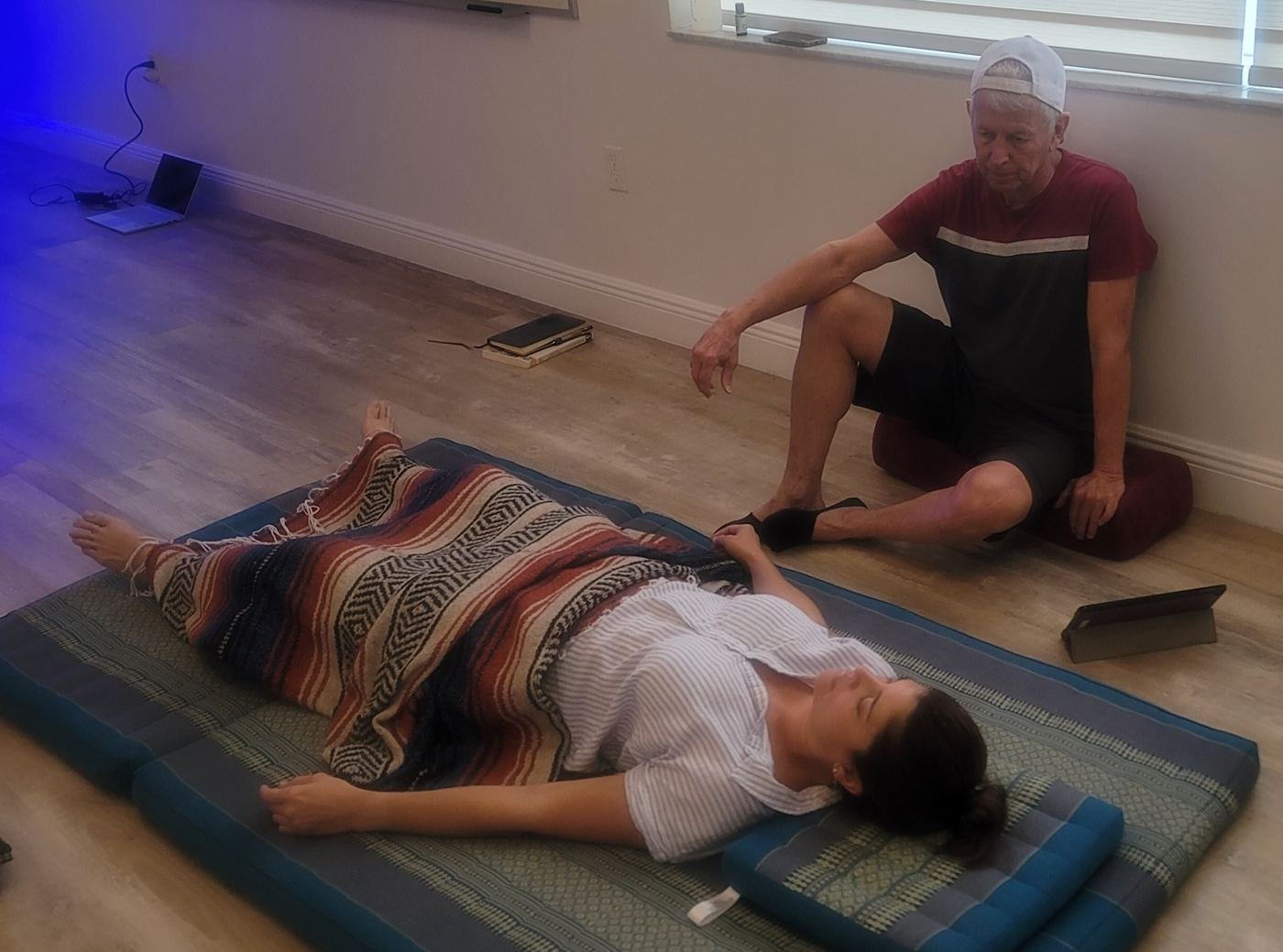 A private breathwork session with Roberto