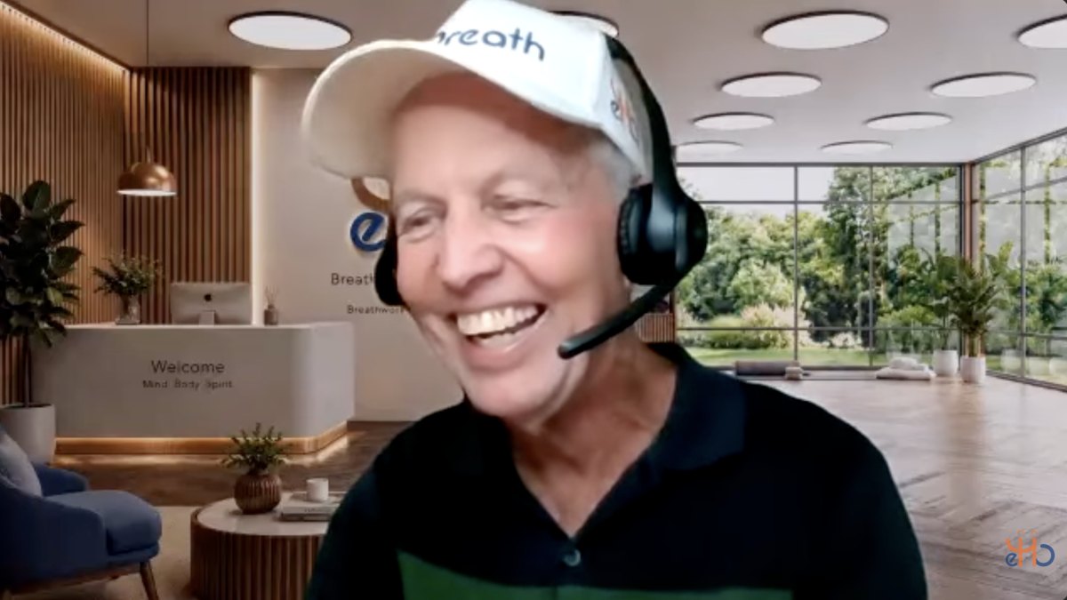 Roberto laughing during an el HappyBreath Hour episode