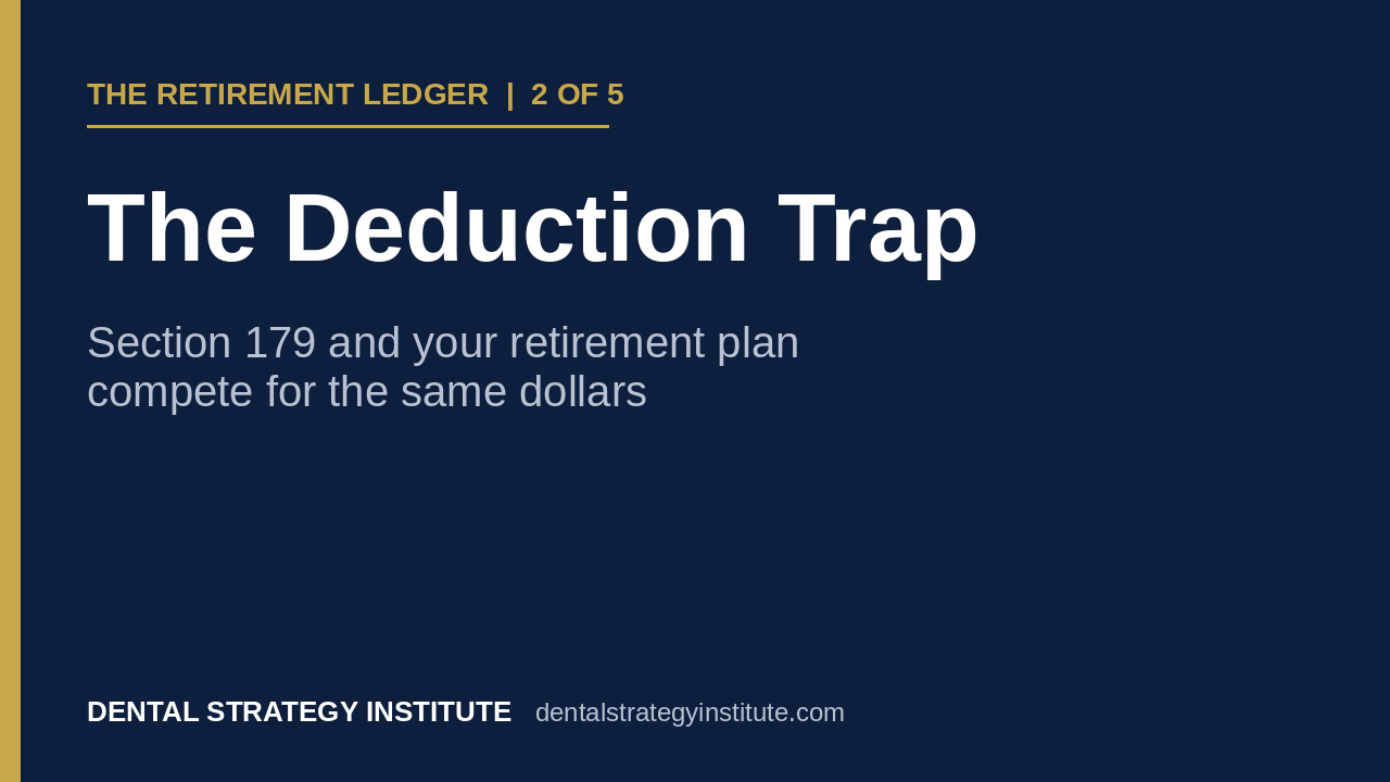 Thumbnail of The Deduction Trap, Section 179 and your dental retirement plan compete for the same dollars
