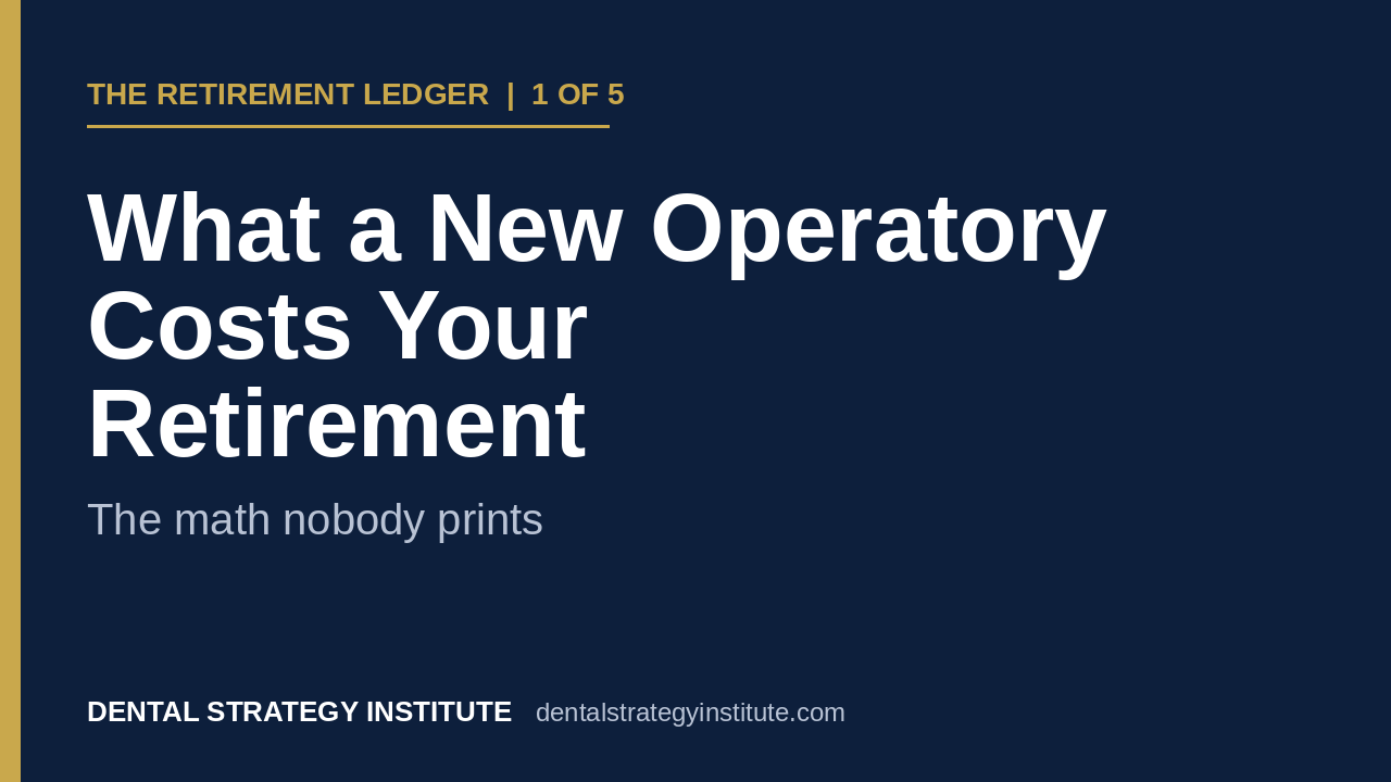 Thumbnail of What a New Dental Operatory Costs Your Retirement, The Retirement Ledger for Dentists