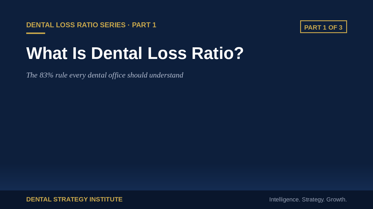 An explination of DLR - Dental Loss Ratio