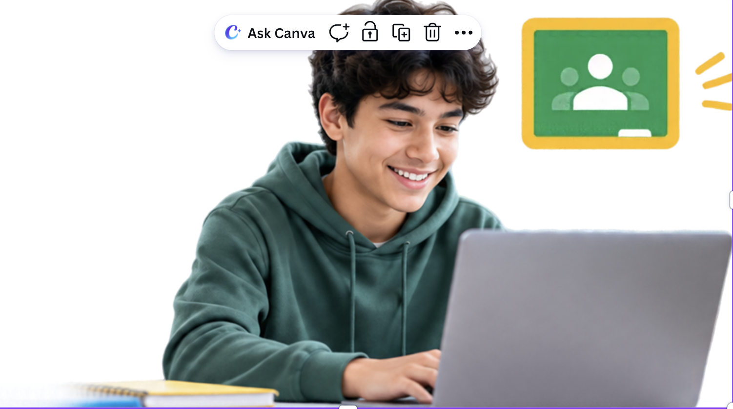 Parent and son working together at a laptop