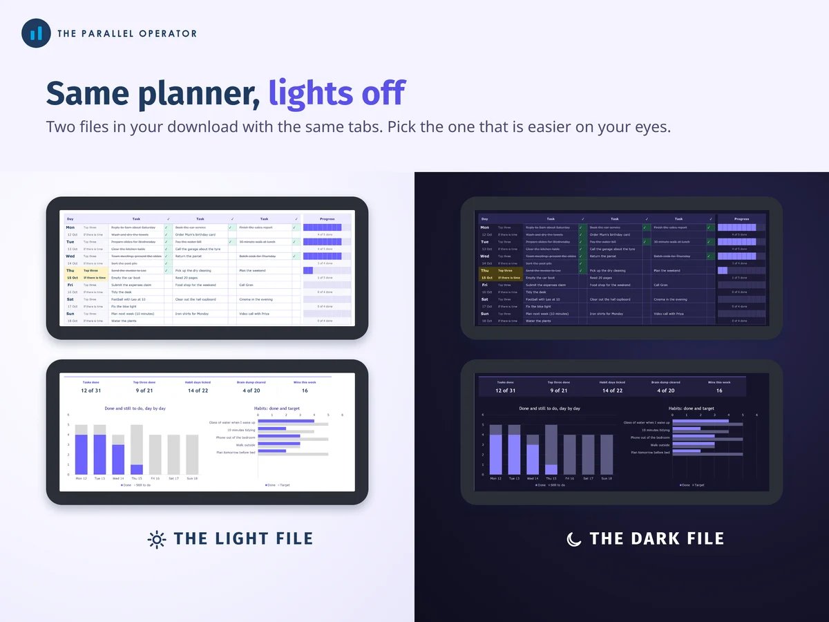 The light file and the dark file