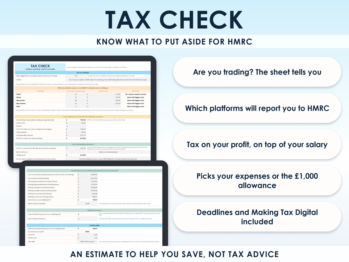 The tax check tab