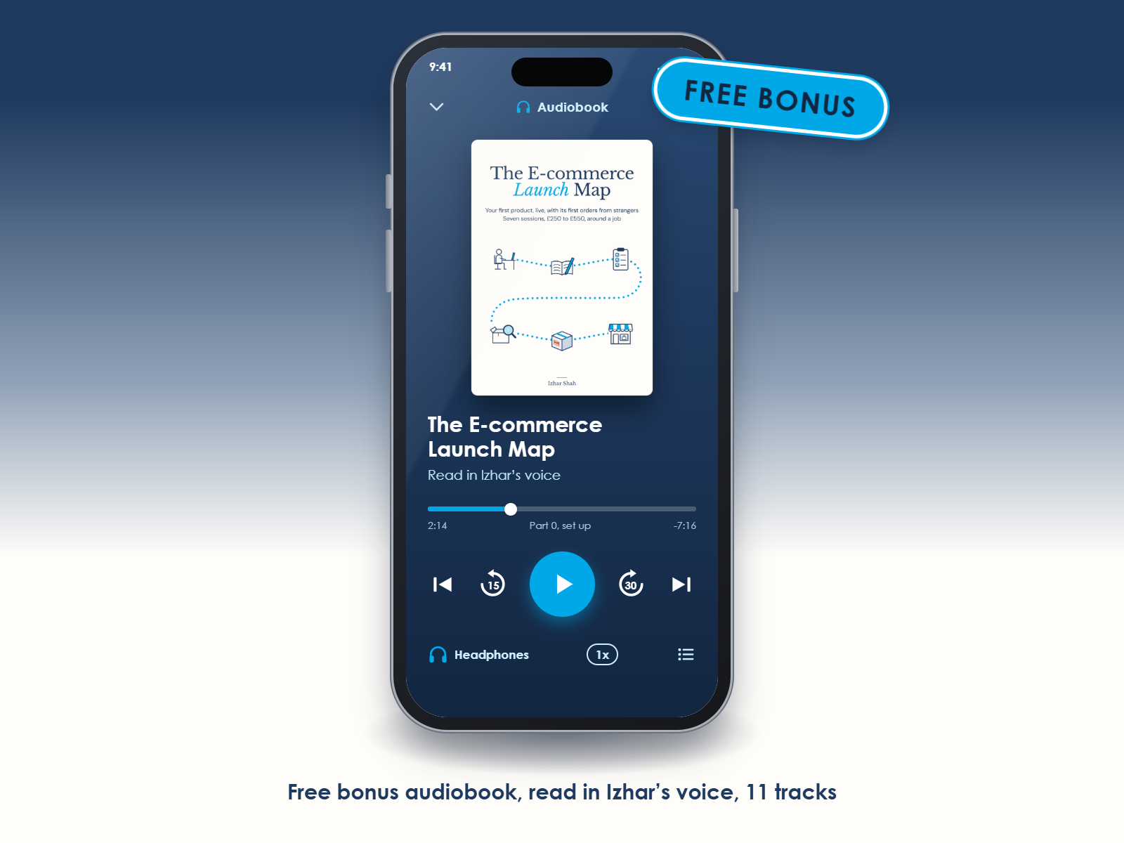 The audiobook on a phone