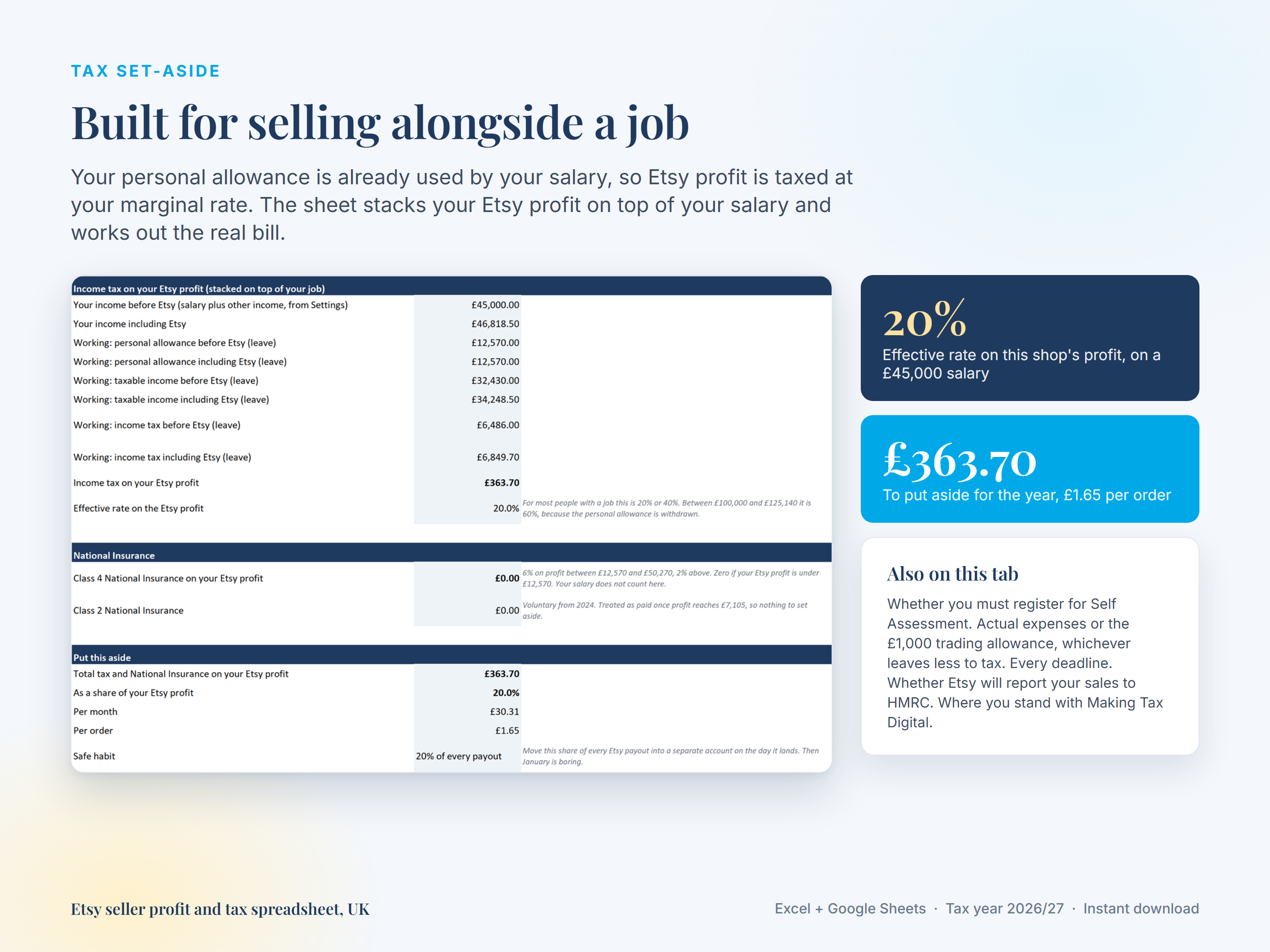 The tax set-aside tab