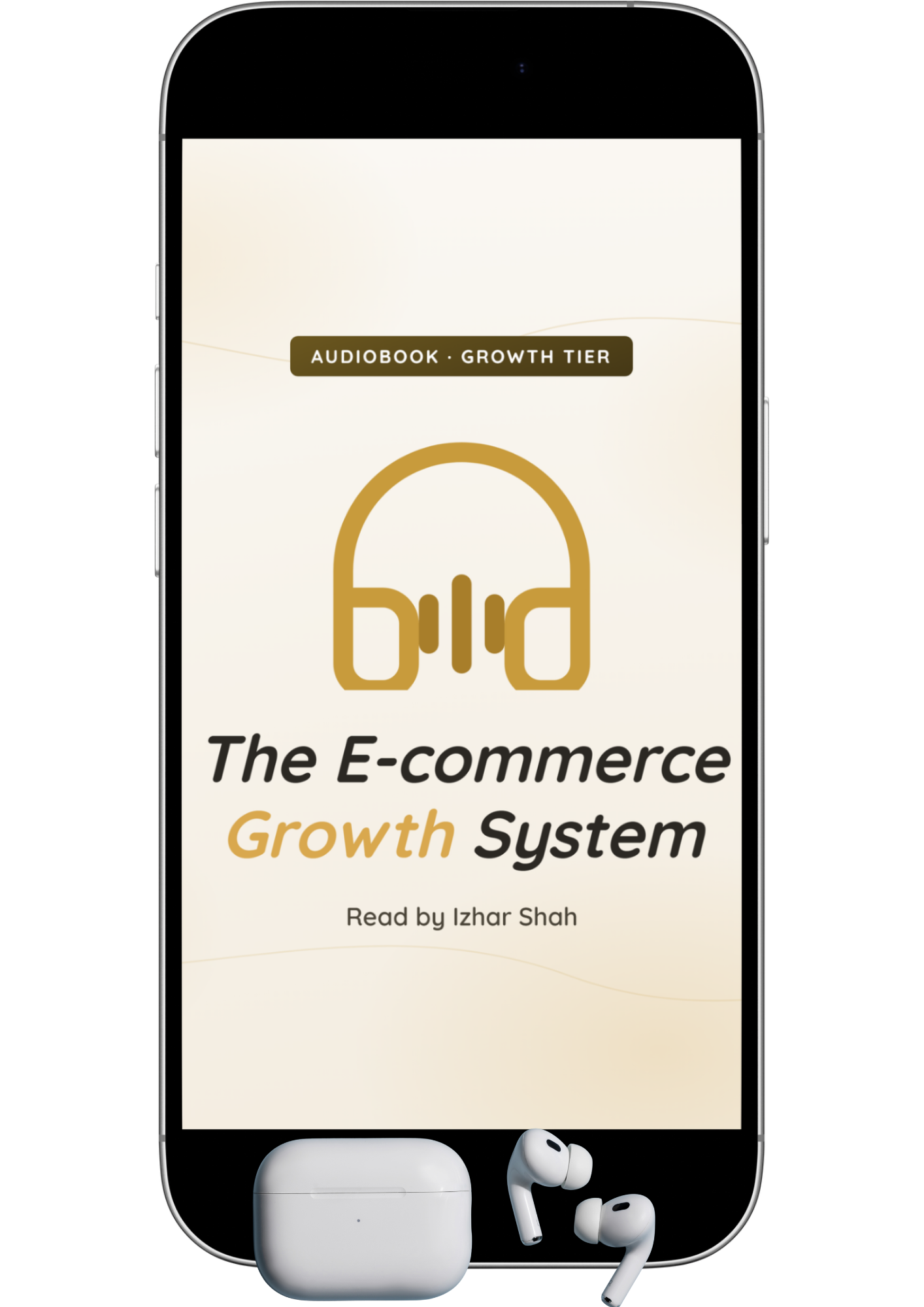The audiobook playing on a phone