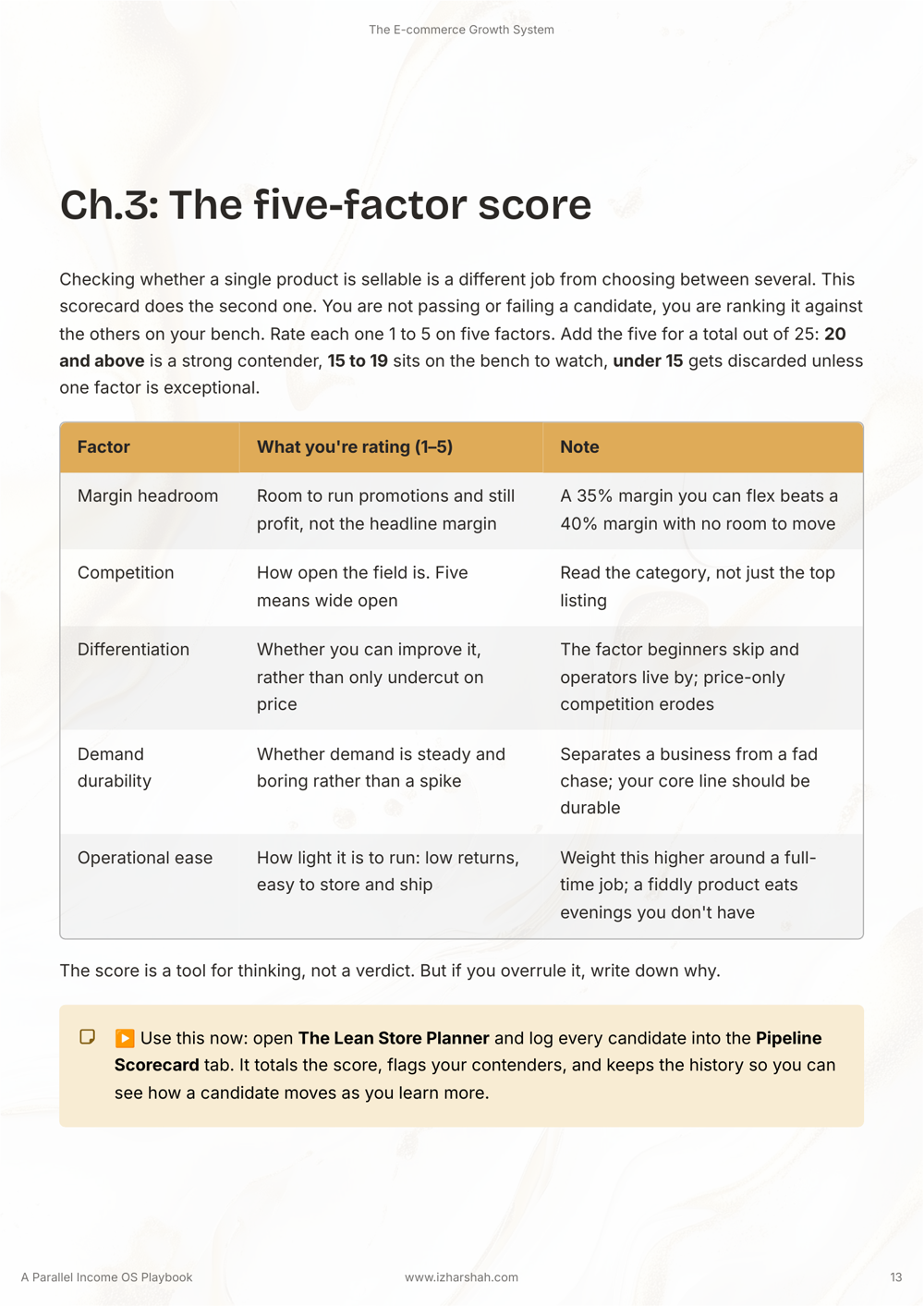 Page 13: the five-factor score