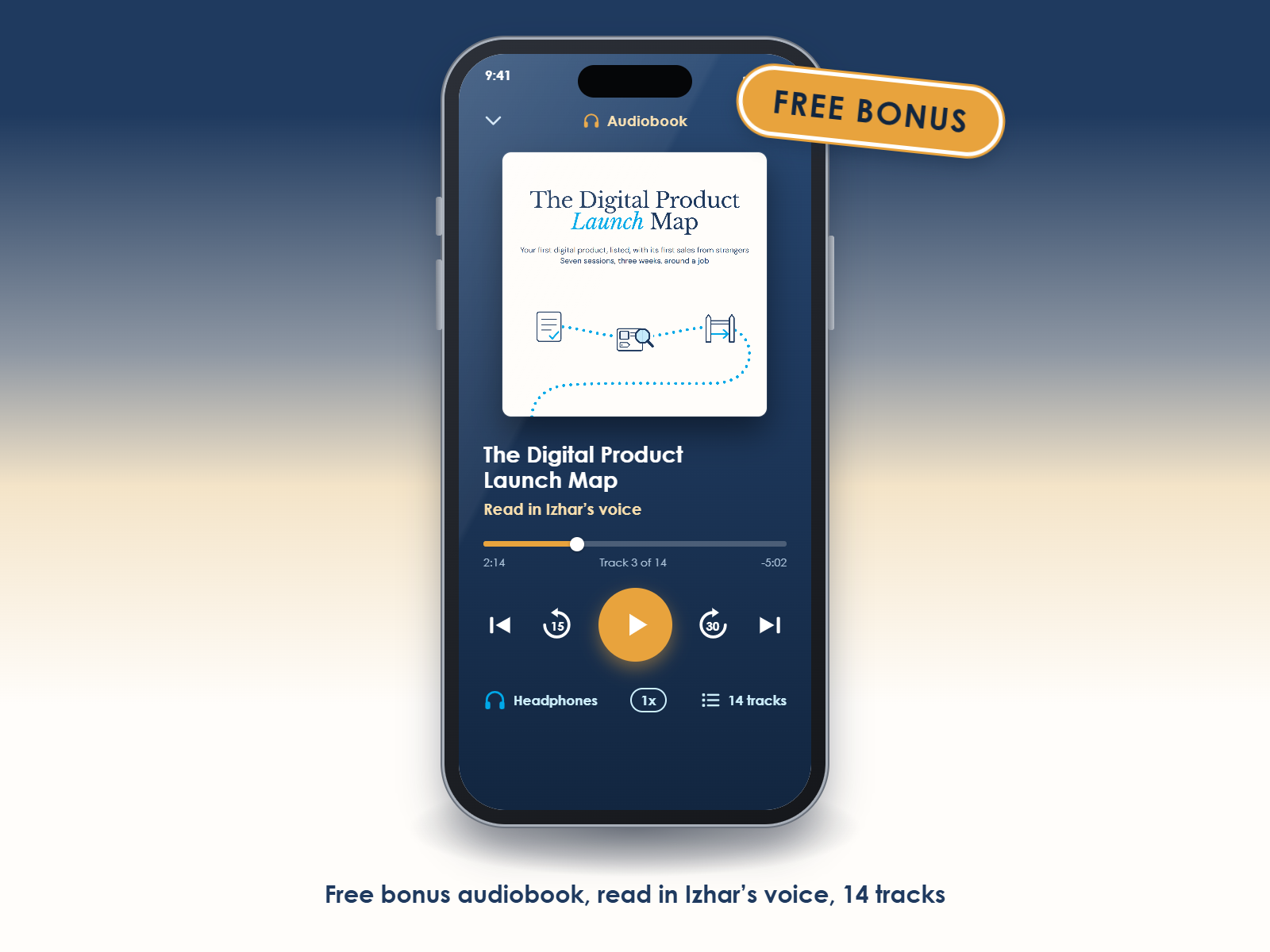 The audiobook on a phone