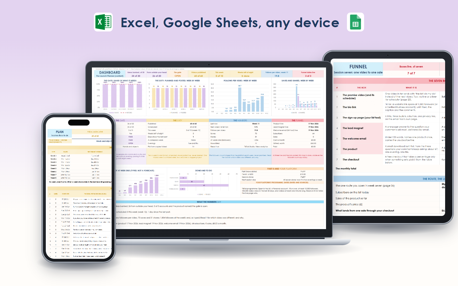 The Launch Planner on a laptop, a tablet and a phone