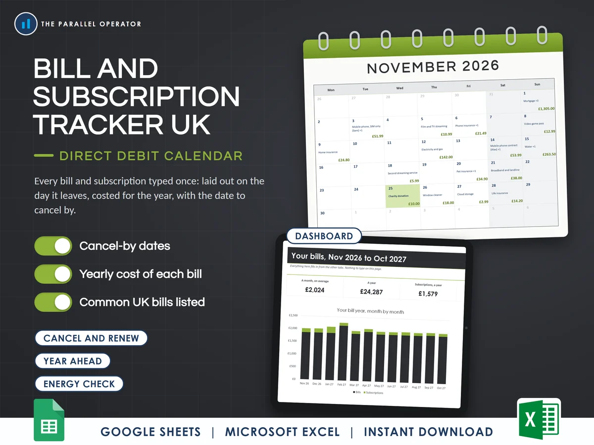 The bill and subscription tracker