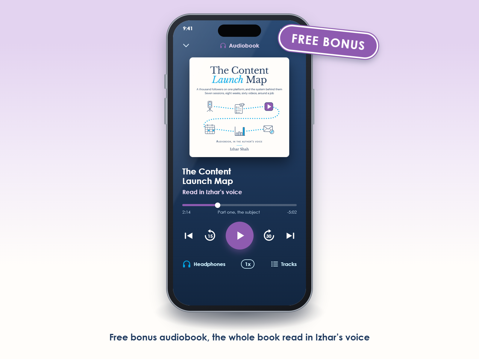The audiobook on a phone