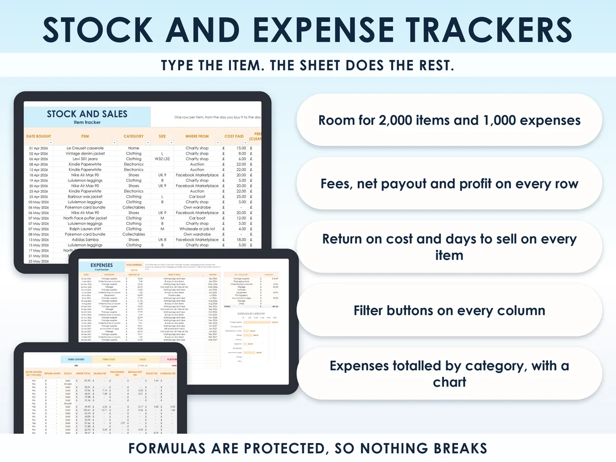 The stock and expense trackers