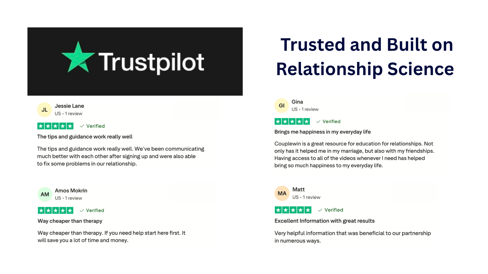 Trustpilot 5 star reviews