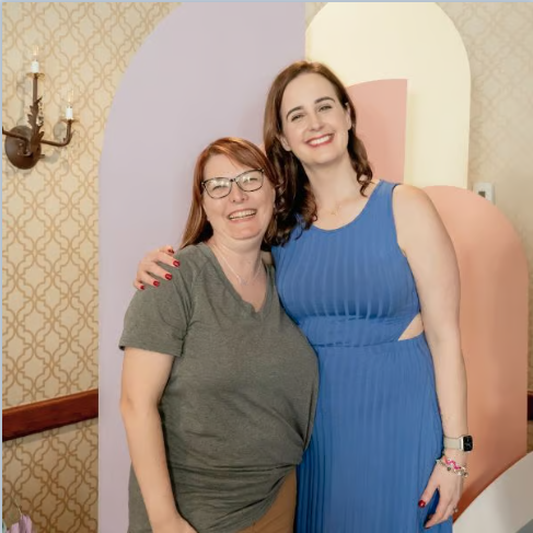 Anne with friends — placeholder photo
