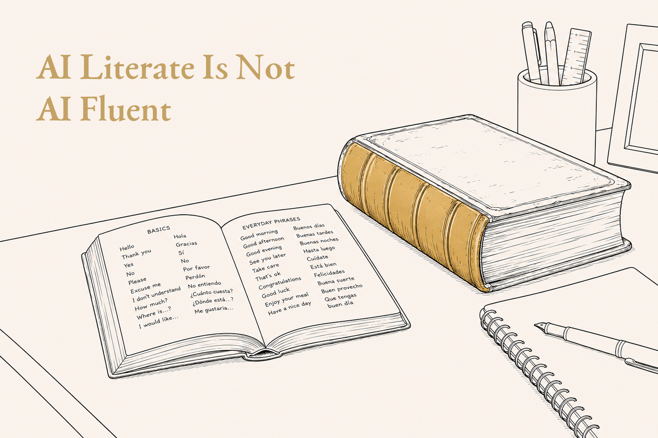 AI Literate vs AI Fluent comparison chart
