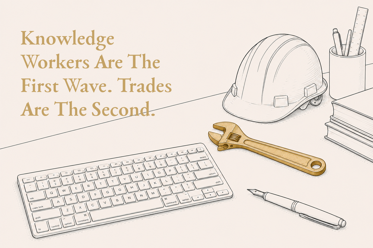 Two waves of AI displacement: knowledge work first, physical work second