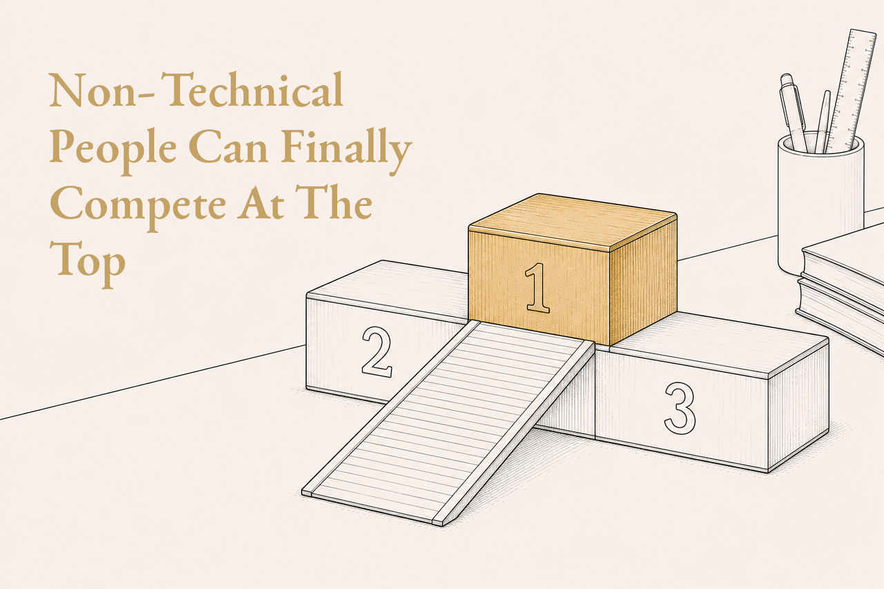 Non-technical operators competing in tech-defined arenas with AI