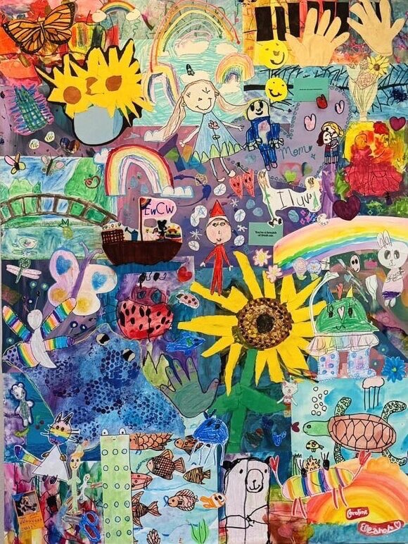 Original children's artwork made into a fine art collage