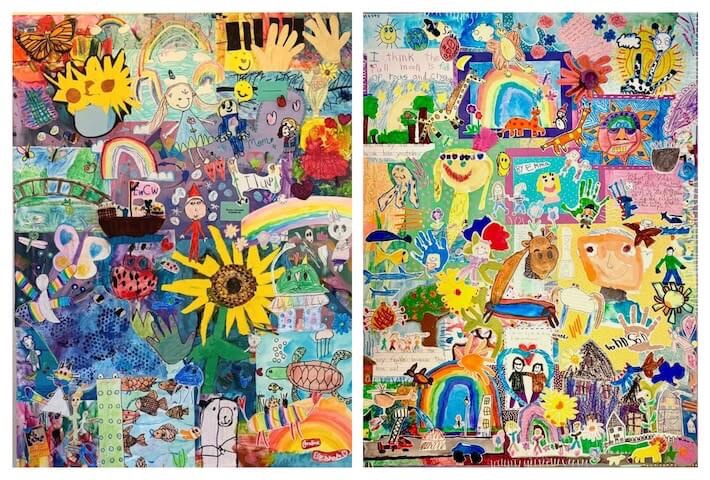 Mixed media collage created by Heirloom Collage student