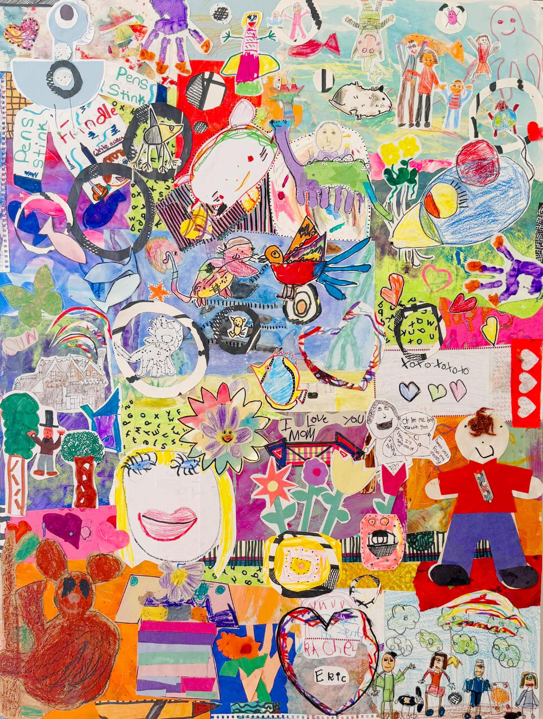 Mixed media collage created by Heirloom Collage student