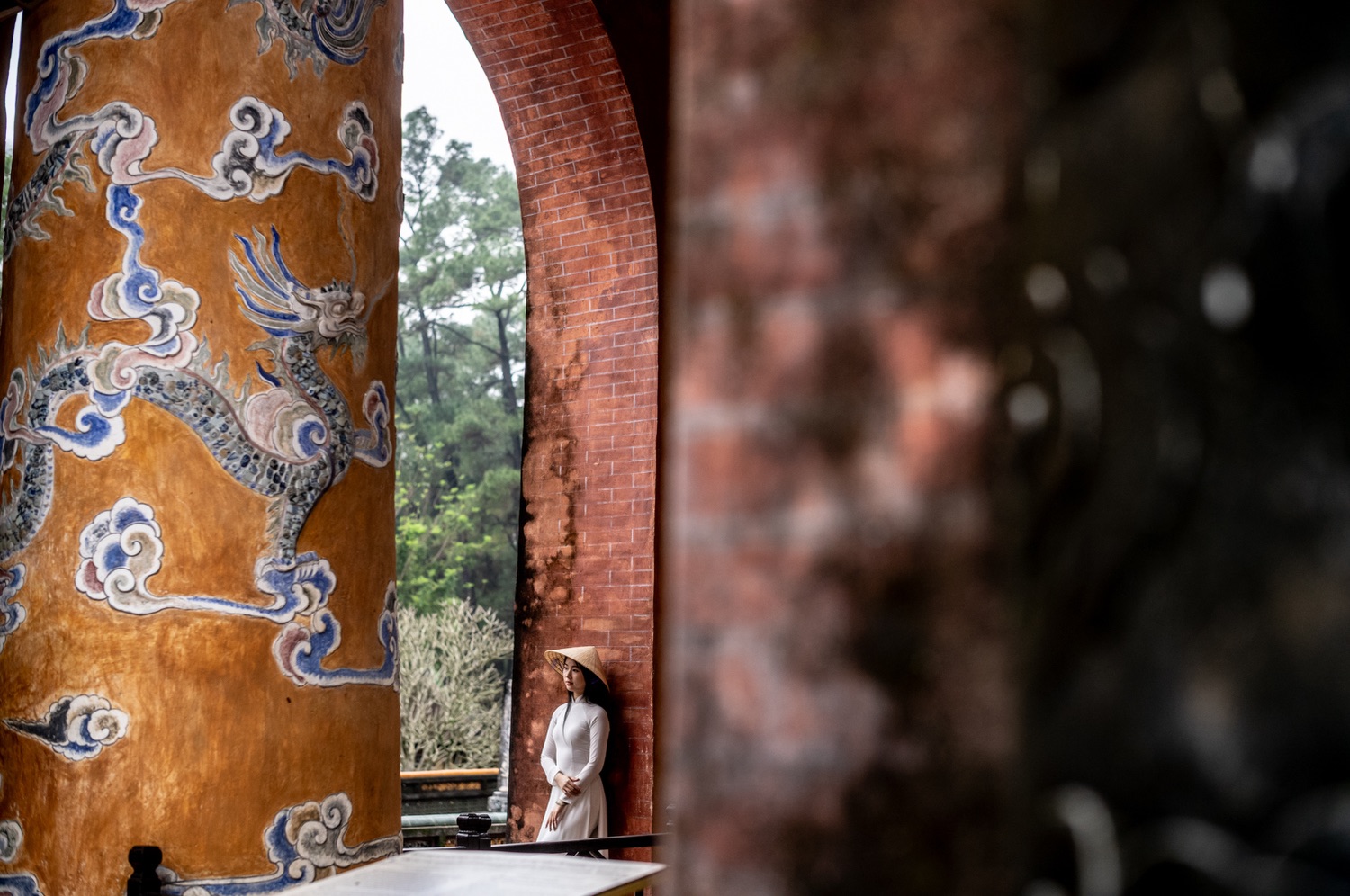 Decorative dragon painting at the royal tombs