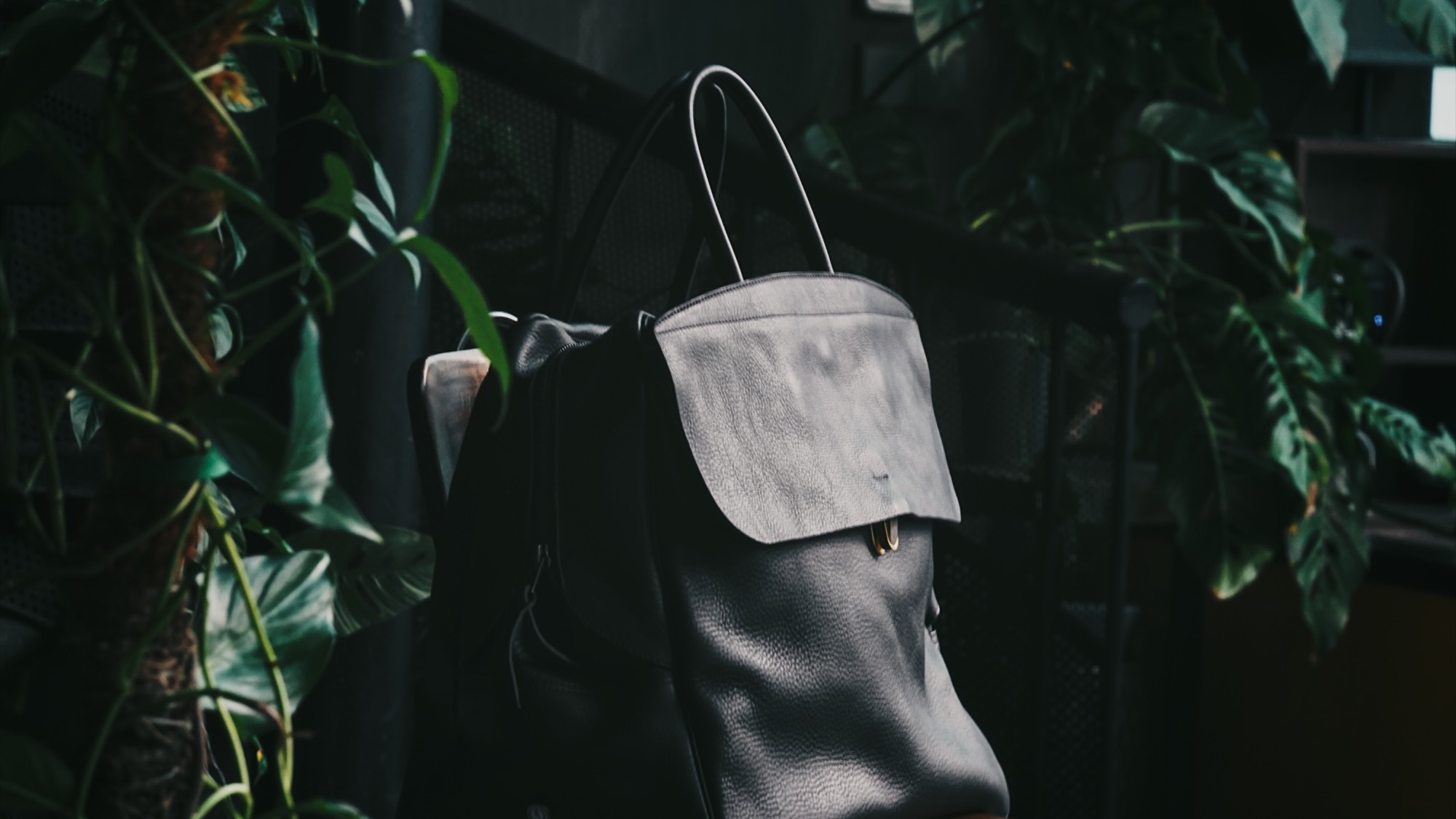 Bleu de Chauffe Travel Zoom bag at Justin Mott's home