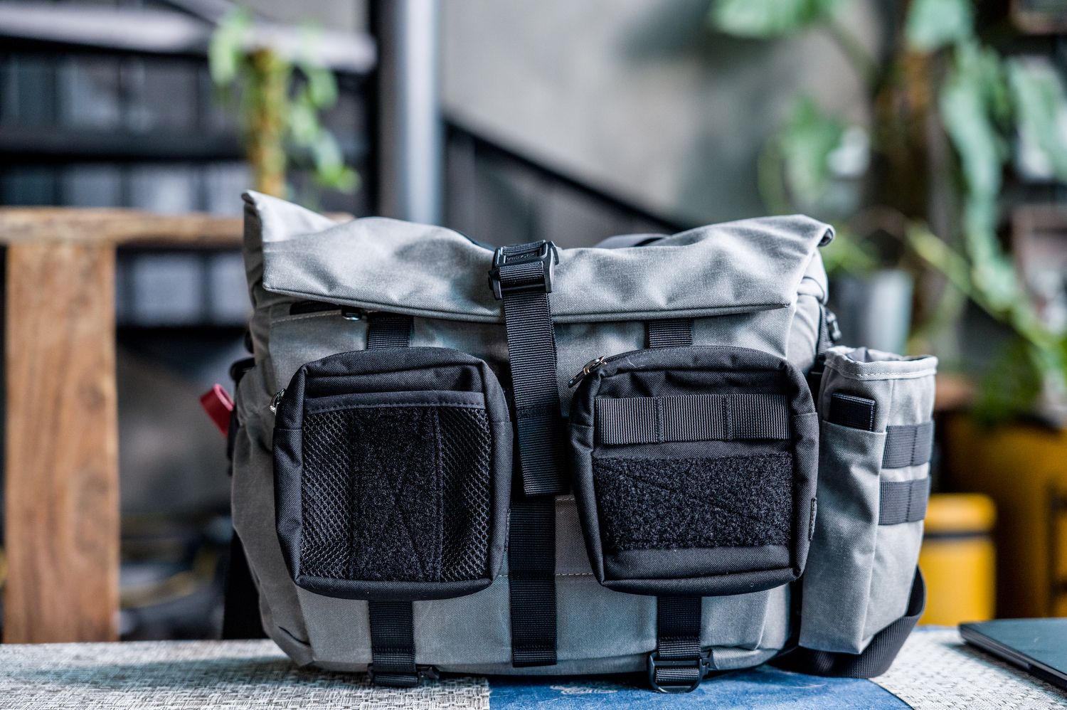 Wotancraft Pilot 88 camera bag in vintage gray colorway