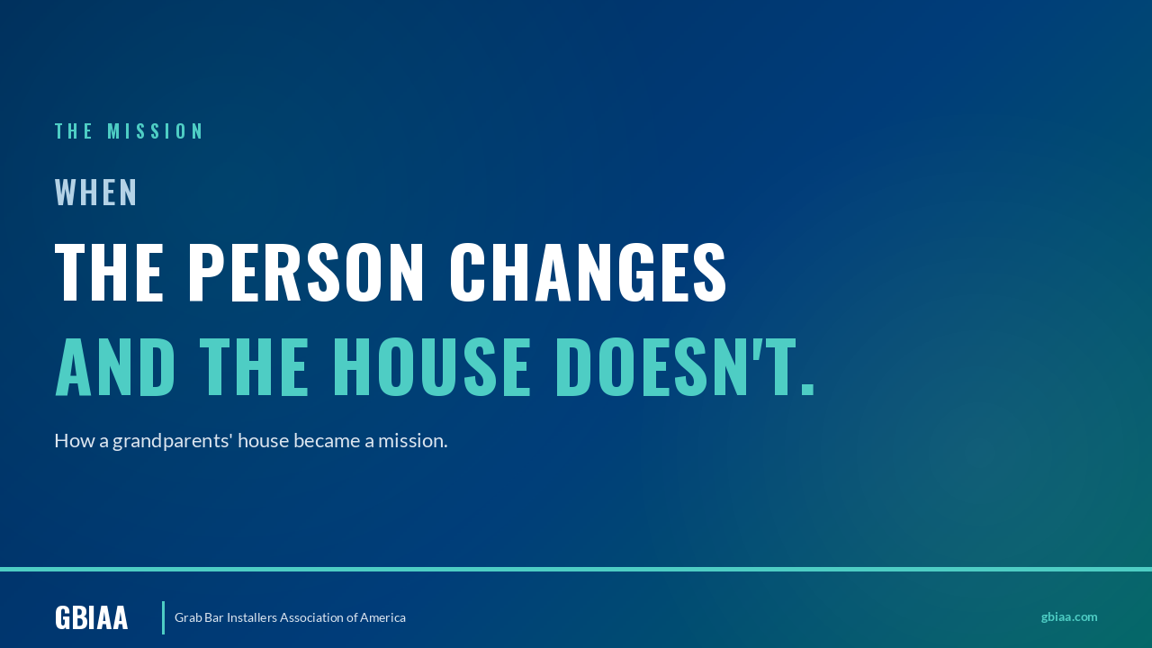 Typography hero image for "When the Person Changes and the House Doesn't" with GBIAA branding on dark blue background