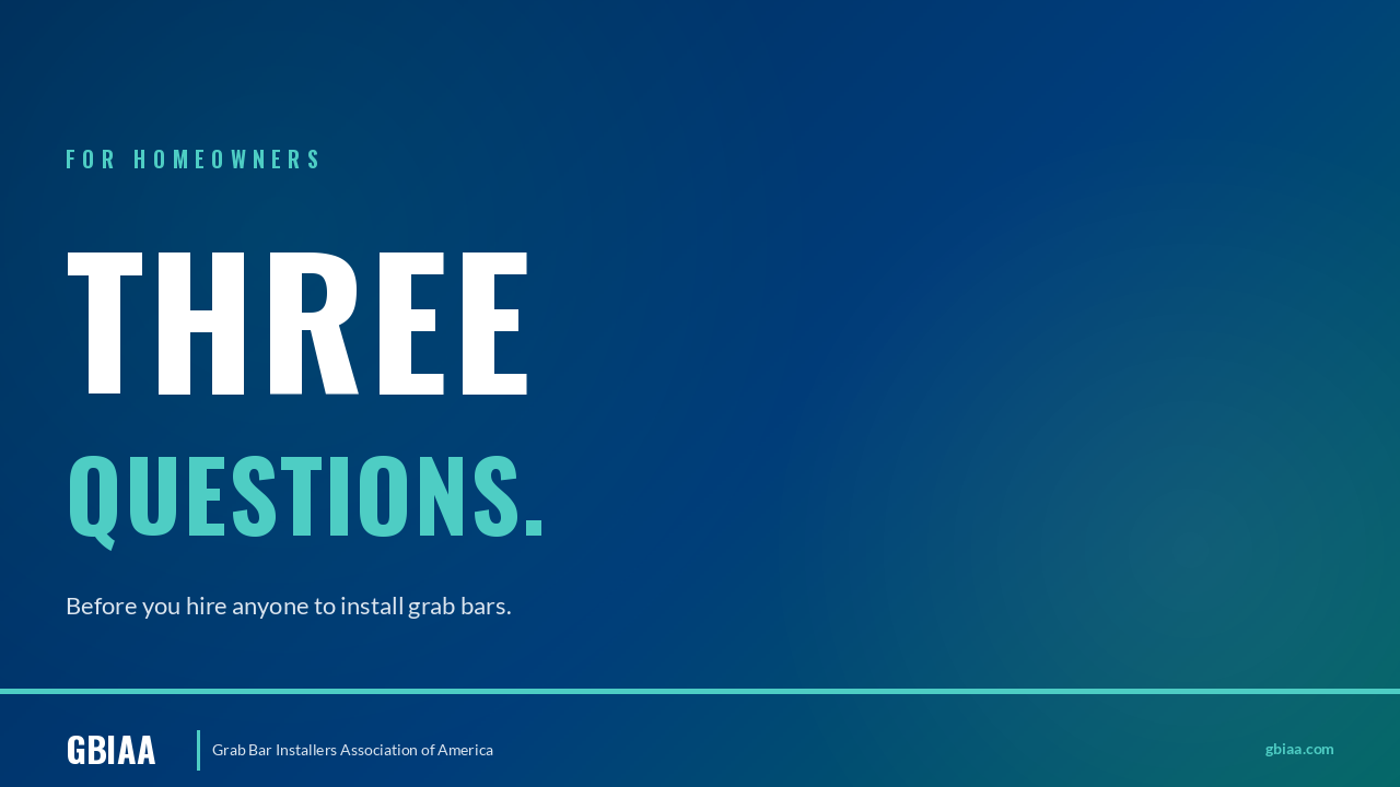 Typography hero image for "Three Questions to Ask Before Hiring" with GBIAA branding on dark blue background