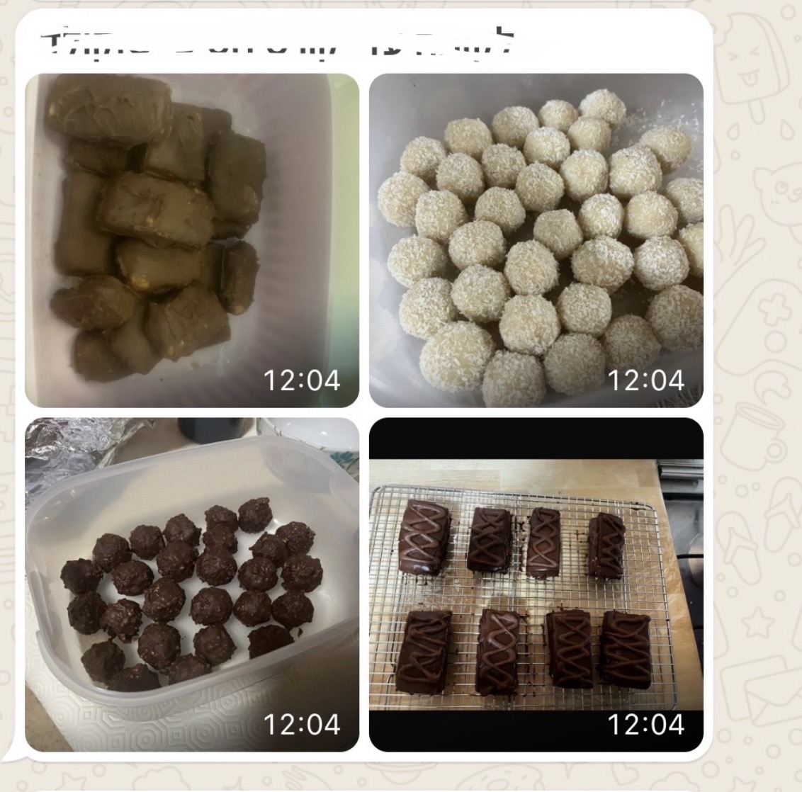 Vegan chocolate treats made by a workshop student