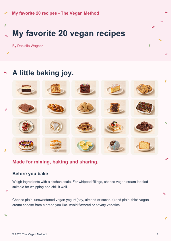 My favorite 20 vegan recipes booklet