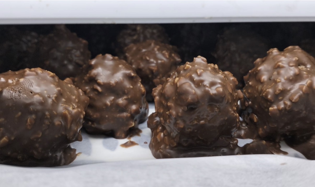 Vegan chocolate treats made by a workshop student