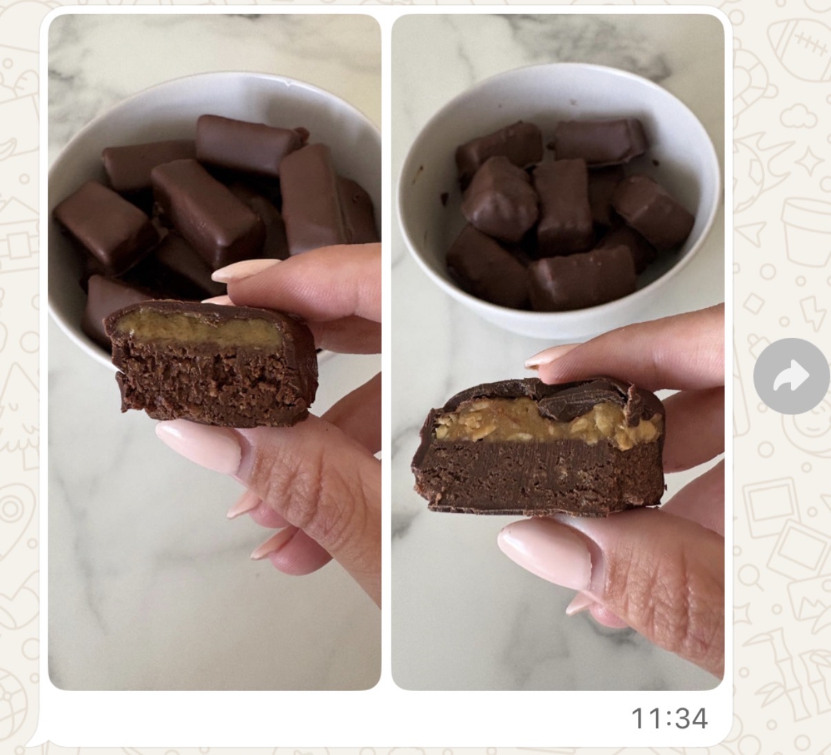Vegan chocolate treats made by a workshop student