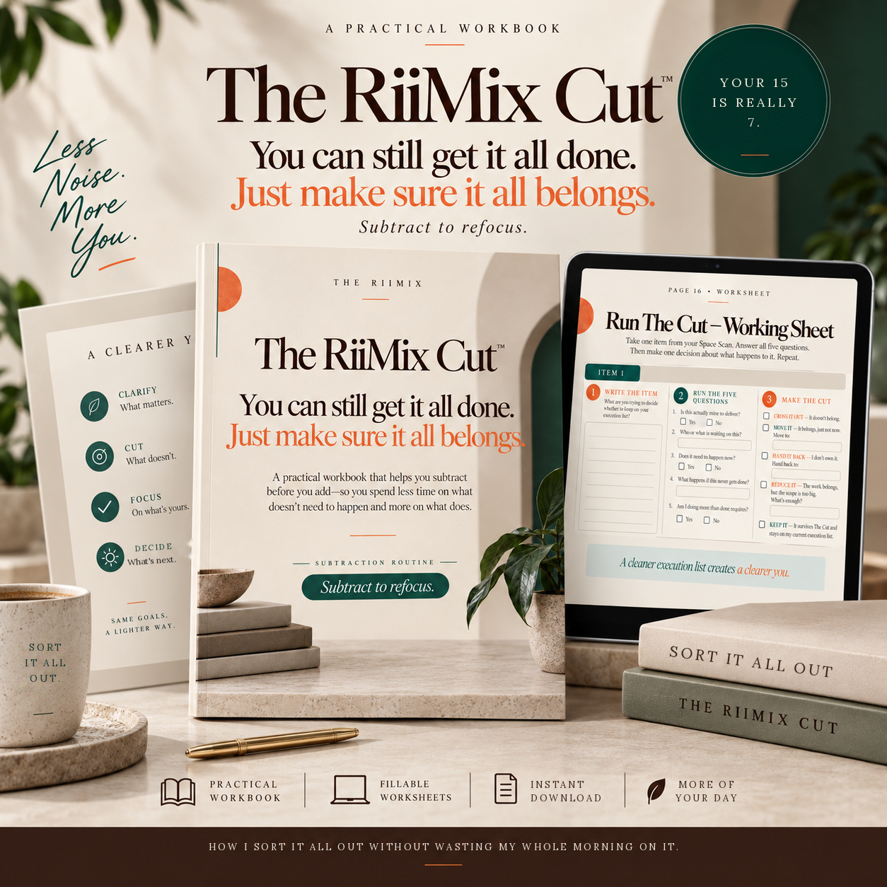 The RiiMix Cut workbook pages