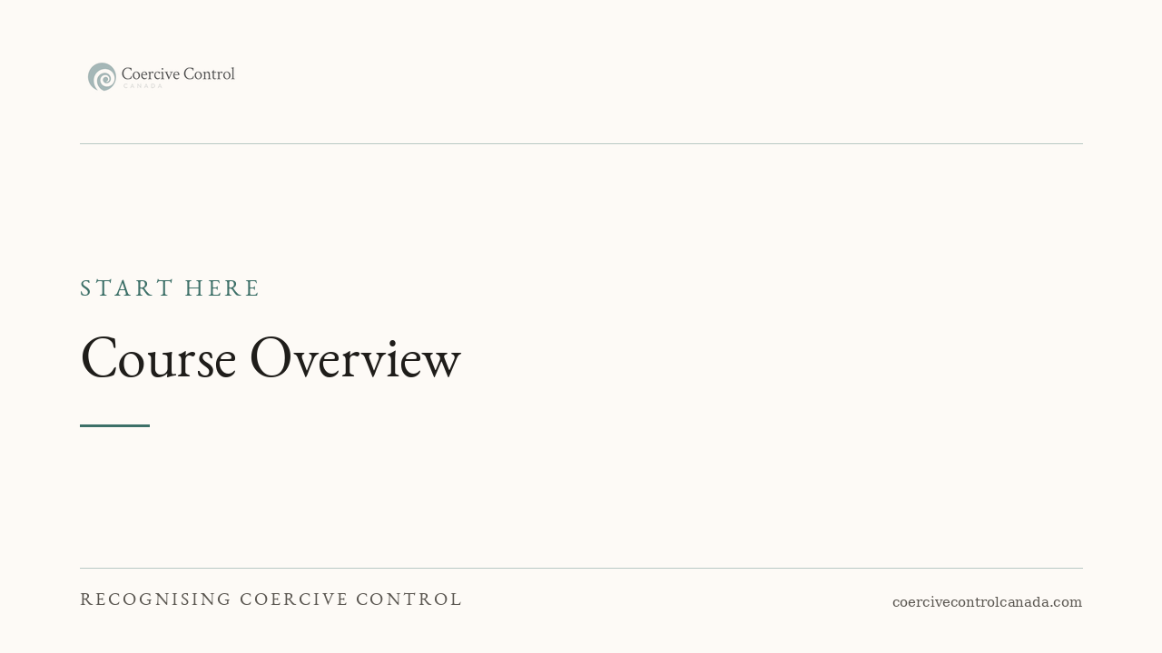 Cover of the Recognising Coercive Control course
