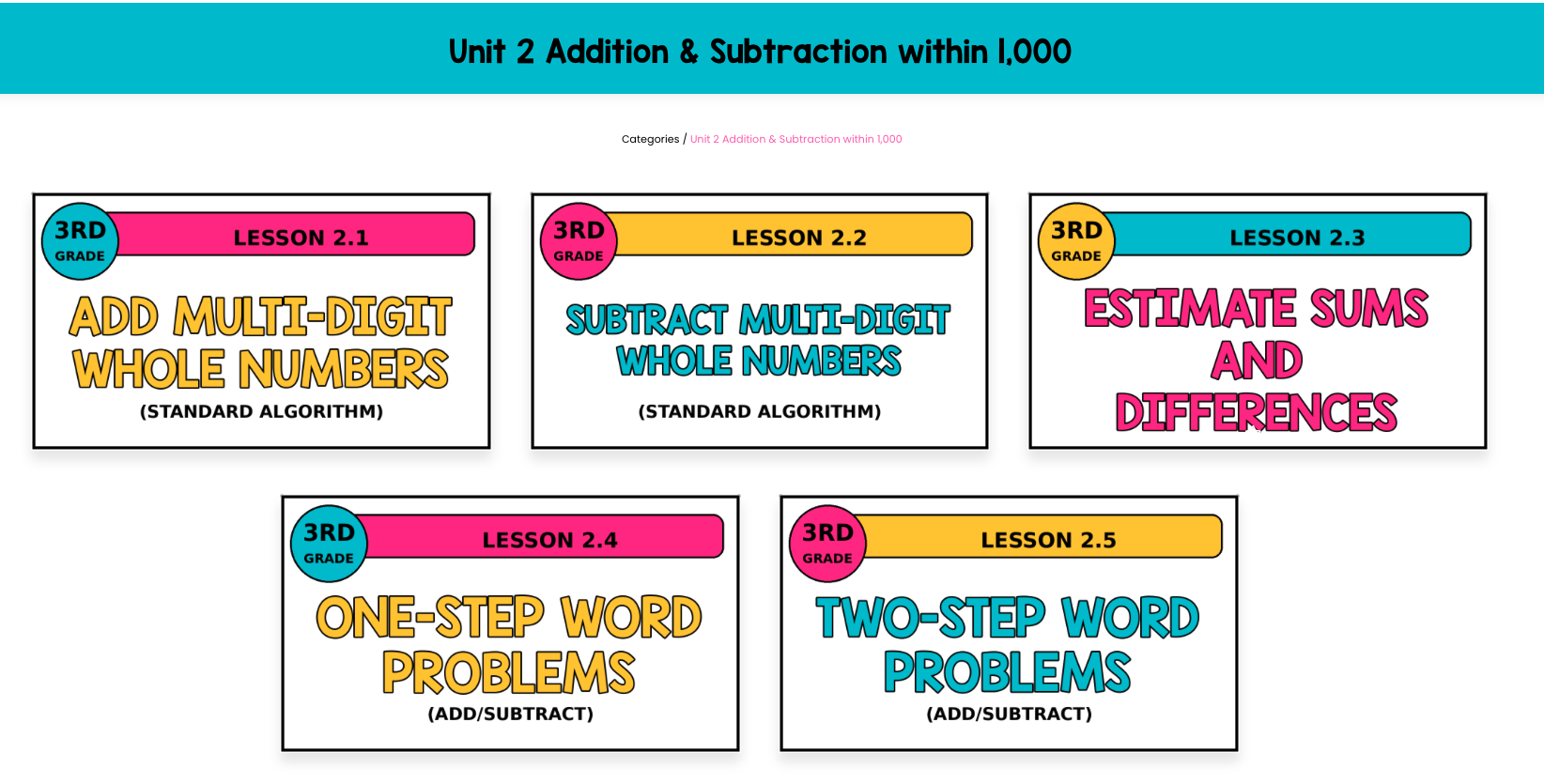 Standards-aligned lessons